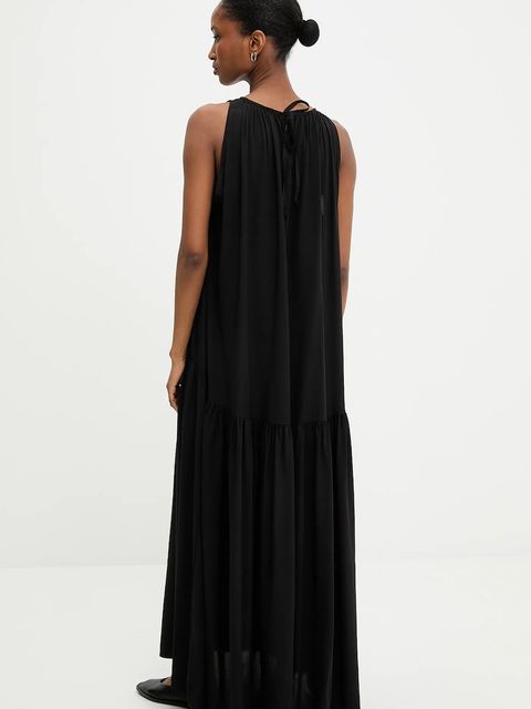 Answear.LAB sukienka kolor czarny maxi rozkloszowana