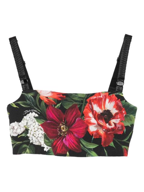 Dolce & Gabbana floral-print top - Black - zdjęcie produktu nr 1