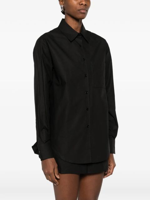 The Frankie Shop Lui curved hem shirt - Black