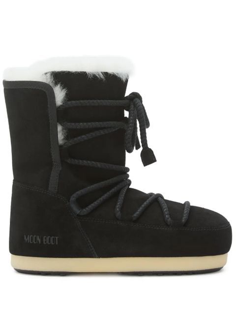 Moon Boot EVX suede shearling lace-up boots - Black - zdjęcie produktu nr 1