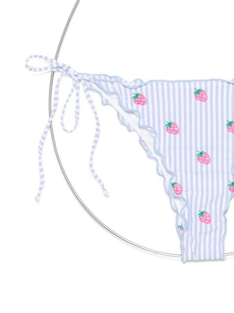 MC2 Saint Barth Sagitami strawberry-embroidered bikini - Blue
