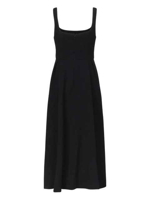 Alessandra Rich square-neck pleated dress - Black