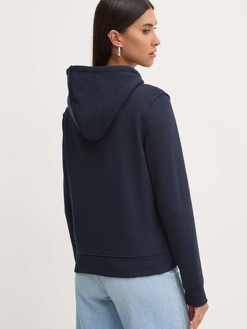 Guess Jeans bluza damska kolor granatowy z kapturem gładka W4YQ03 KC811 - zdjęcie produktu nr 2