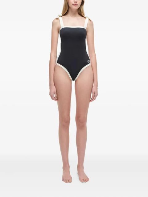 Simkhai colour-blocked tie-strap swimsuit - Black