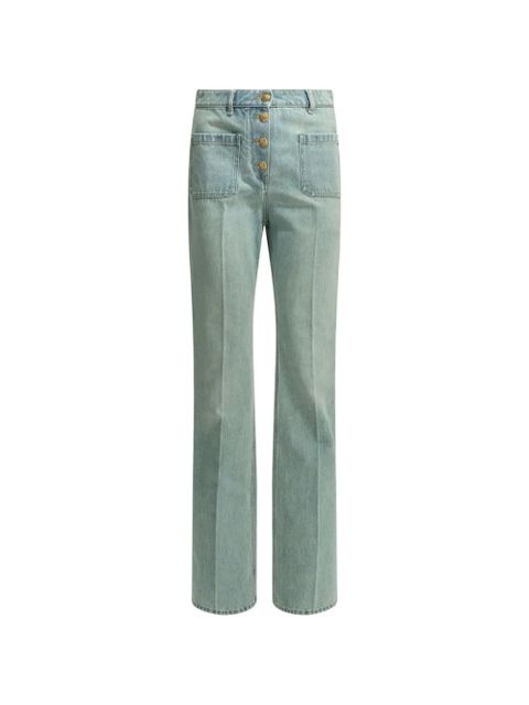 Valentino Garavani buttoned pressed-crease jeans - Blue - zdjęcie produktu nr 1
