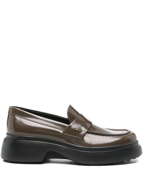 Tod's leather platform loafers - Green - zdjęcie produktu nr 1
