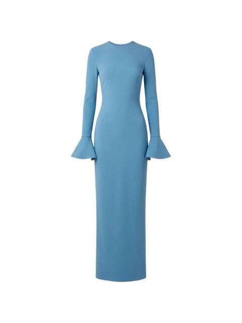 Solace London The Alicia maxi flared-cuff dress - Blue - zdjęcie produktu nr 1
