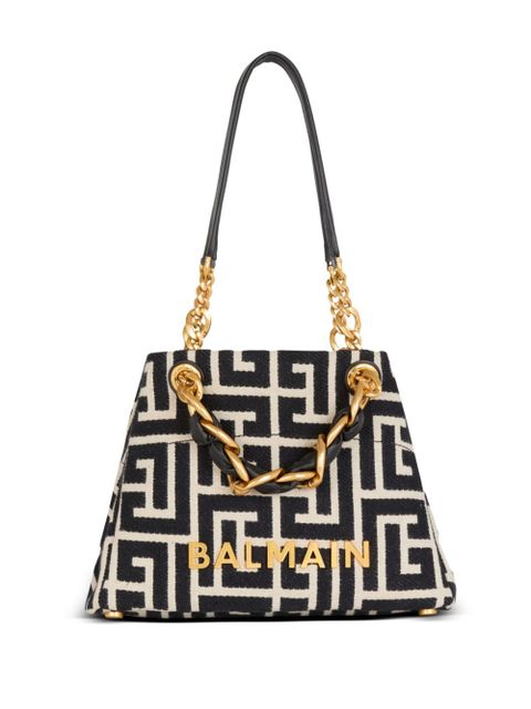 Balmain small 1945 Soft jacquard tote bag - Black