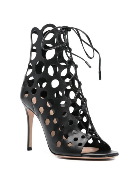 Gianvito Rossi cutout lace-up sandals - Black - zdjęcie produktu nr 2