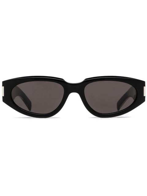 Saint Laurent Eyewear polished oval-frame sunglasses - Black - zdjęcie produktu nr 1