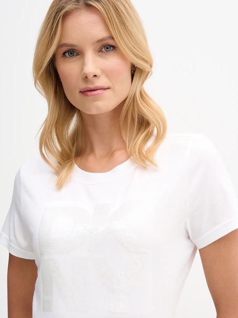 Dkny t-shirt damski kolor biały DJ6T1684