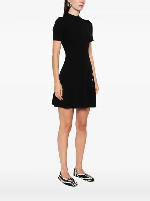 Maje button-ribbed knitted mini dress - Black