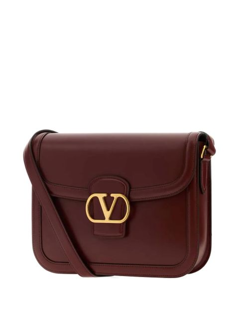 Valentino Garavani V-logo Signature leather shoulder bag - Red