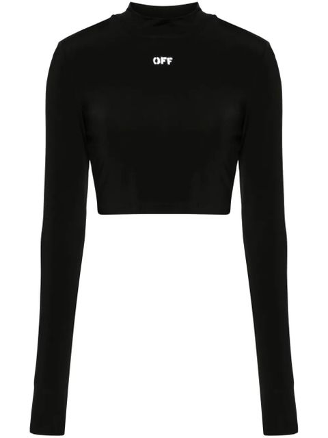 Off-White logo-print cropped T-shirt - Black - zdjęcie produktu nr 1