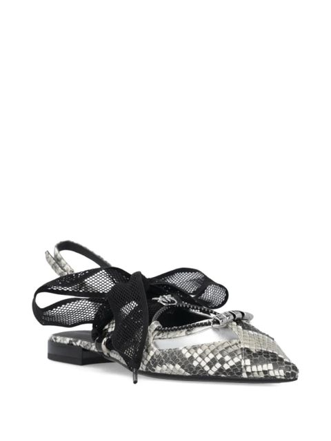 PINKO snakeskin-effect flat pumps - Grey - zdjęcie produktu nr 2