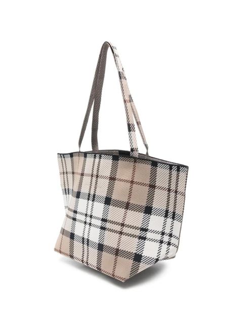 Barbour plaid double-handle tote bag - Neutrals - zdjęcie produktu nr 2