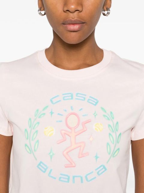 Casablanca graphic cotton T-shirt - Pink