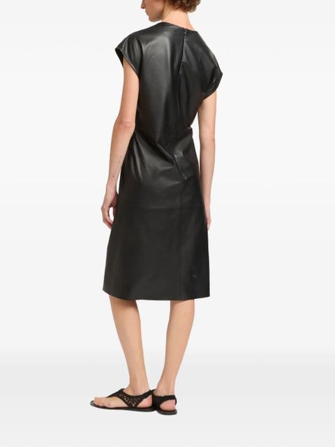 Yves Salomon drapped knot midi dress - Black