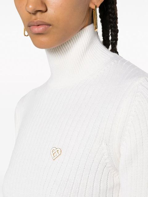 Casablanca ribbed-knit wool jumper - White