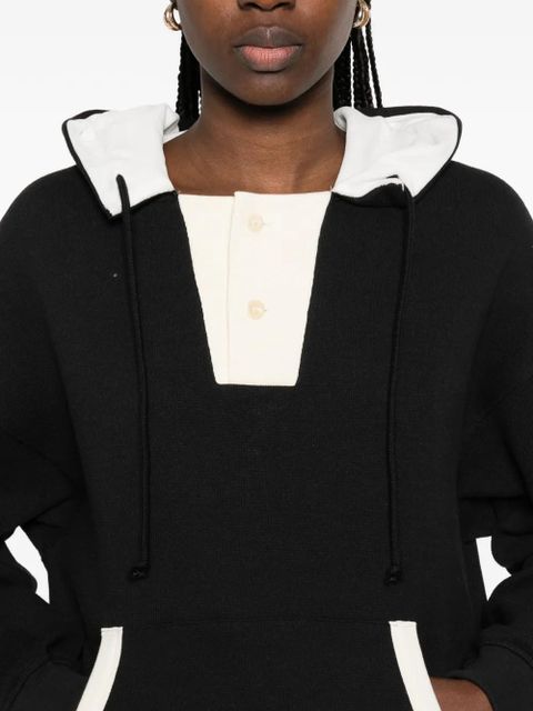 Aya Muse button-fastening hoodie - Black