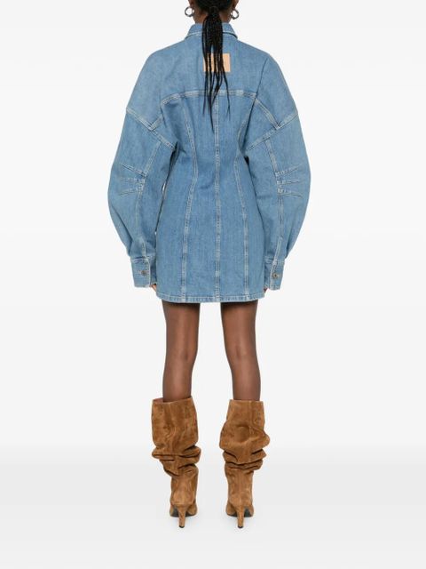 The Attico buttoned mini dress - Blue