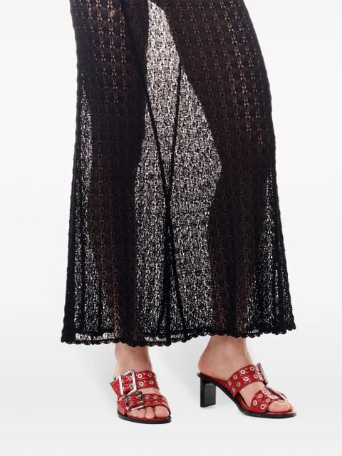 GANNI belted buckled mules - Red