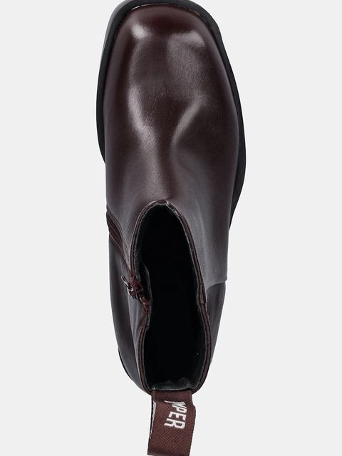 Camper botki skórzane Billie damskie kolor bordowy na słupku K400754-007