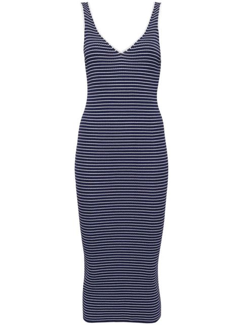 STAUD Dana striped ribbed dress - Blue - zdjęcie produktu nr 1