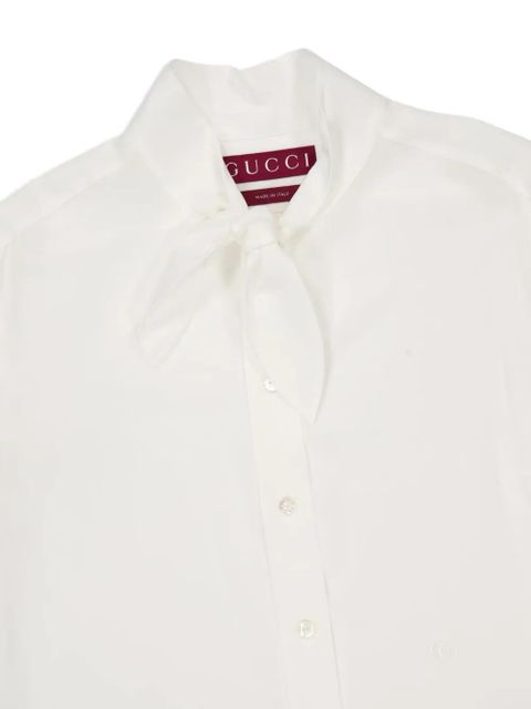 Gucci tie-fastening silk shirt - White