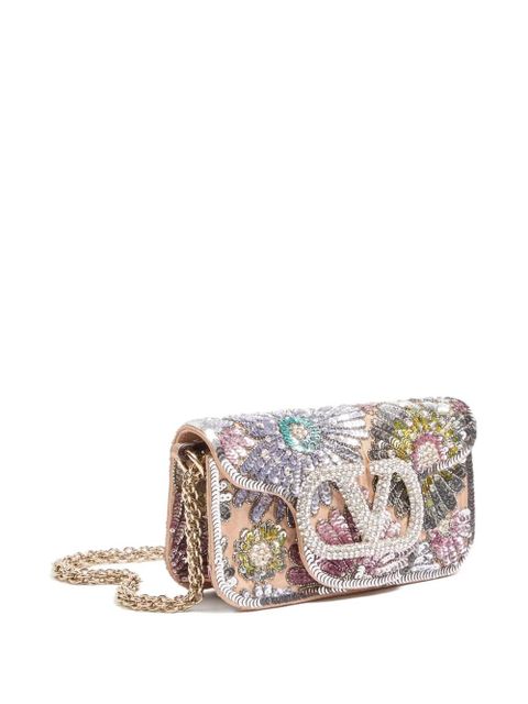 Valentino Garavani small Locò floral-embroidered tote bag - Neutrals