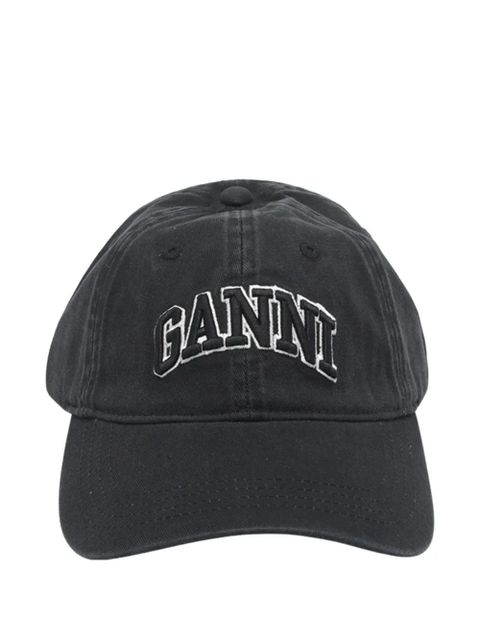 GANNI logo canvas baseball cap - Black - zdjęcie produktu nr 1