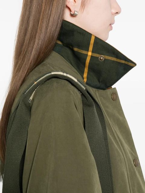 Barbour Glynis corduroy-collar front-pocket coat - Green