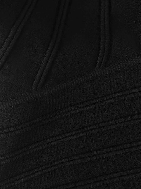 Cult Gaia halterneck ribbed top - Black