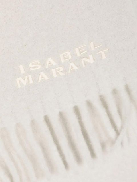 ISABEL MARANT Firny logo-embroidered scarf - Neutrals - zdjęcie produktu nr 2