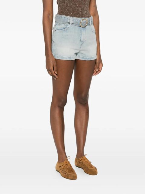 TWINSET belt denim shorts - Blue