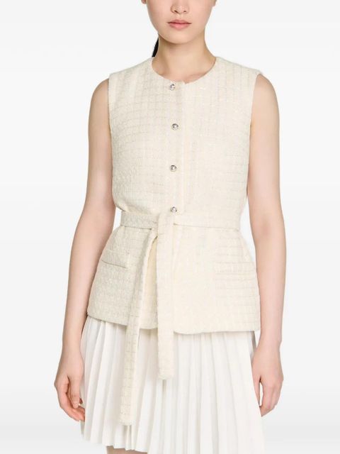 SANDRO sequin-embellished pleated mini dress - Neutrals