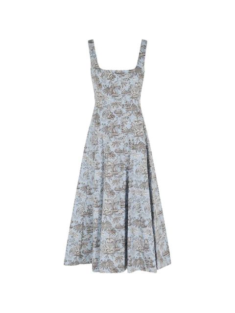STAUD square-neck toile midi dress - Blue - zdjęcie produktu nr 1