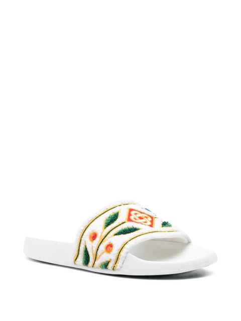 Casablanca floral embroidered slides - White - zdjęcie produktu nr 2