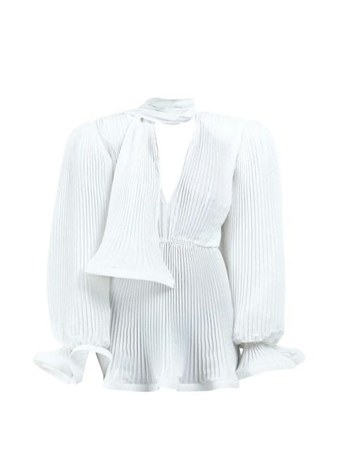 Rowen Rose pleated puffy mini dress - White - zdjęcie produktu nr 1