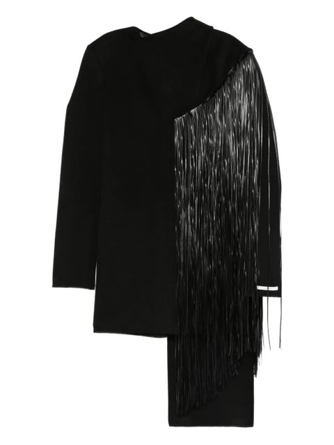 Sportmax fringed-detail panelled dress - Black - zdjęcie produktu nr 1