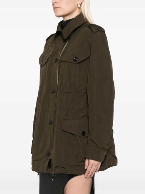 TOM FORD drawstring waist military jacket - Green