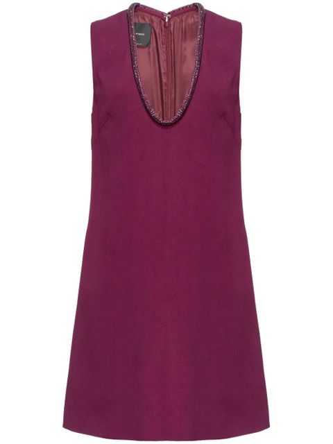 PINKO jewel-neck mini dress - Purple - zdjęcie produktu nr 1