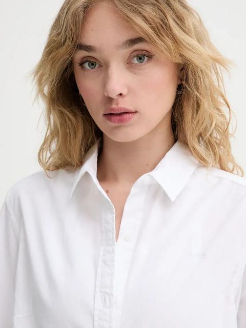 Levi's koszula bawełniana THE CLASSIC BW SHIRT damska kolor biały regular z kołnierzykiem klasycznym 34574 - zdjęcie produktu nr 2