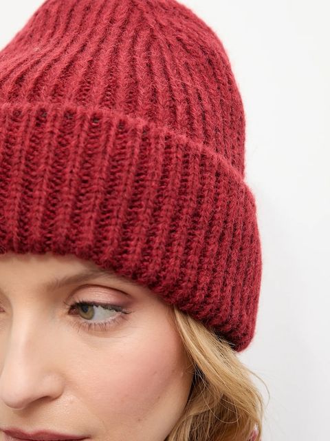 Answear.LAB czapka z wełną kolor czerwony