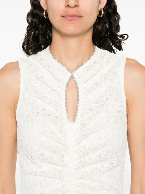 SANDRO draped midi dress - White