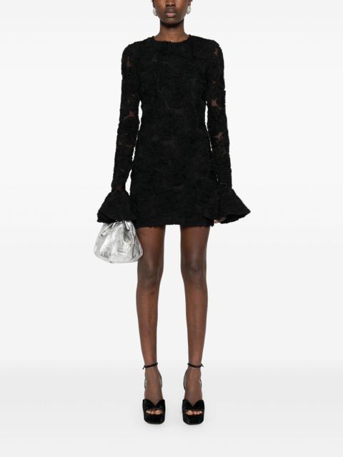 ROTATE BIRGER CHRISTENSEN floral mesh mini dress - Black