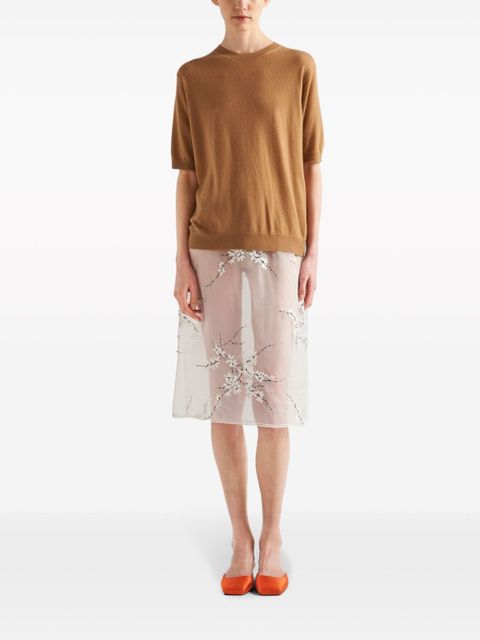 Prada triangle-logo cashmere knitted top - Brown - zdjęcie produktu nr 2