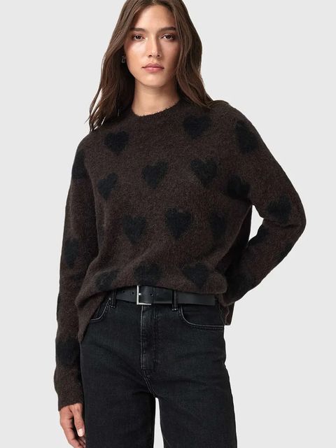 AllSaints sweter z dodatkiem wełny AMORA damski kolor czarny ciepły W043KC - zdjęcie produktu nr 1