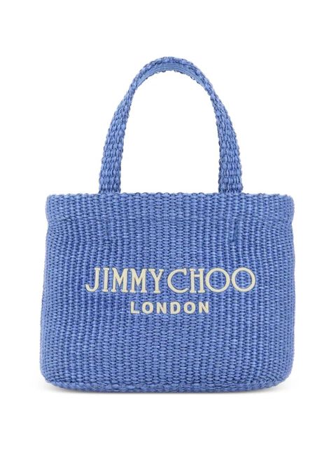 Jimmy Choo raffia small beach shoulder bag - Blue - zdjęcie produktu nr 1