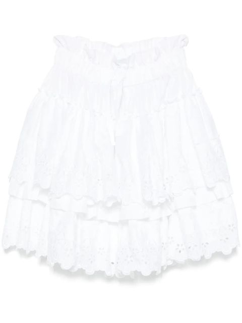 Simone Rocha broderie-anglaise tiered mini skirt - White - zdjęcie produktu nr 1